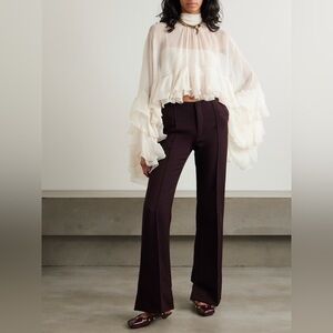 Chloé Pleated wool straight-leg pants